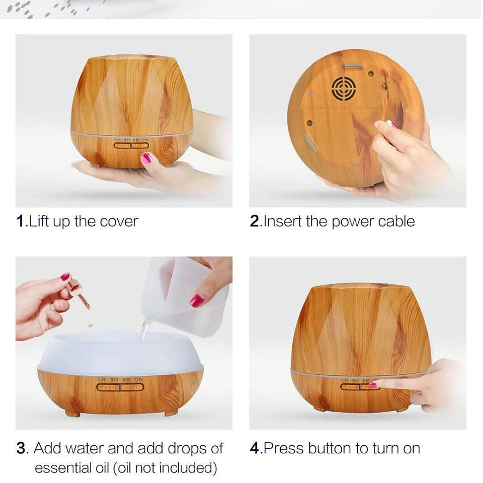 Ultrasonic Essential Oil Diffuser – 550ml / 1000ml